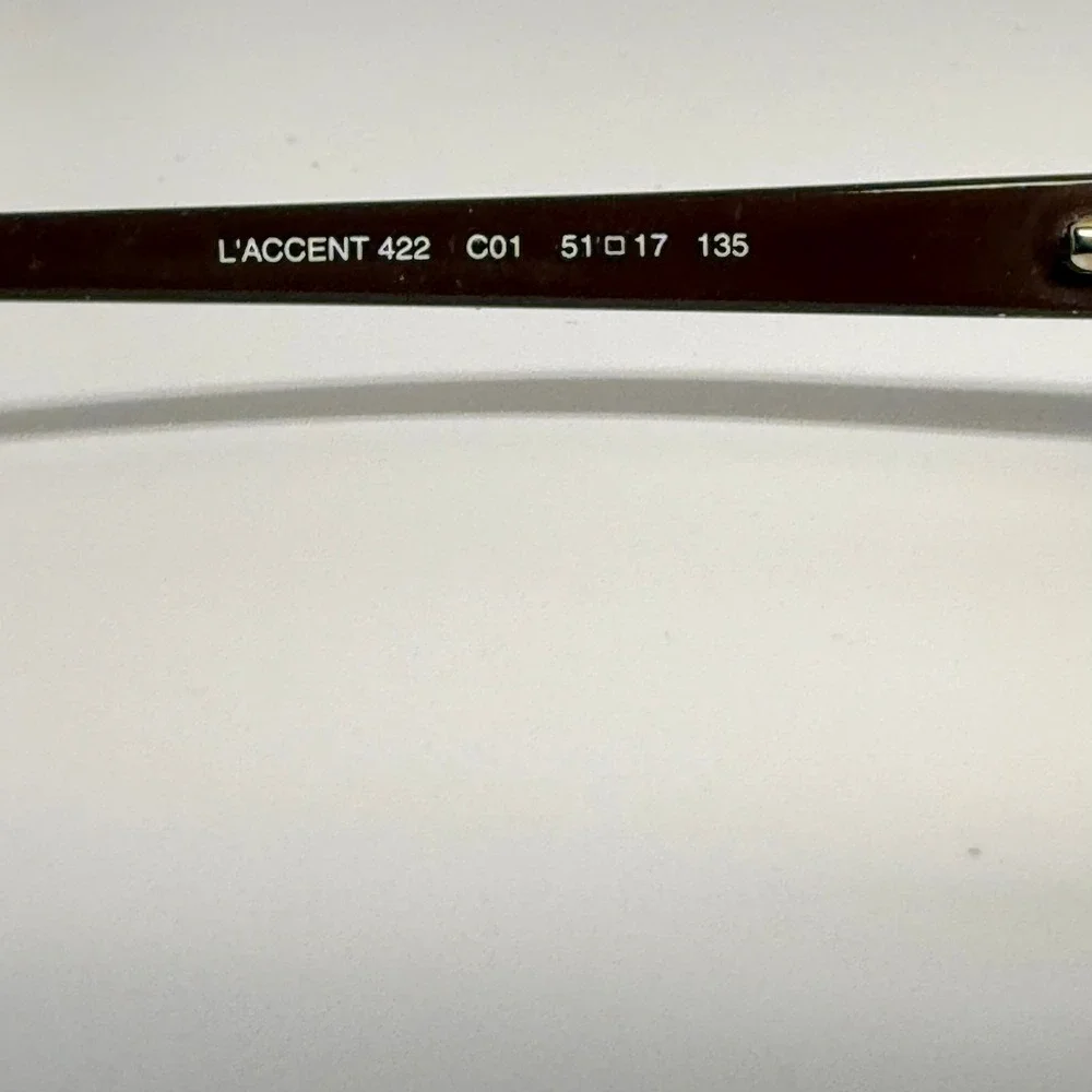 L'Amy L'Accent 422 Brown Metal Rectangular Eyeglass Frames France 51-17-135 C01